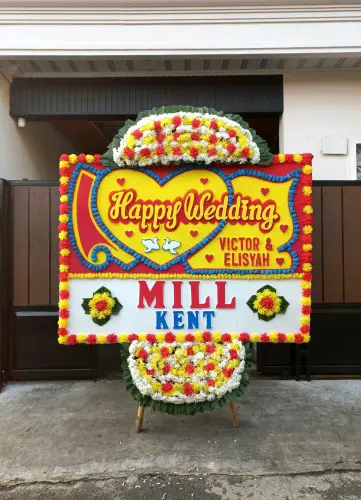 Papan Bunga Pernikahan manis jaya